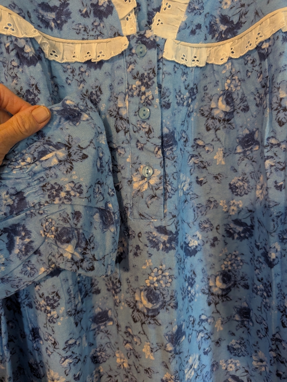 Cozee Corner Sz.XLP 100% Cotton Nightgown Blue - Picture 5 of 16